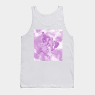 Horses and surreal mist in purple and white Tank Top